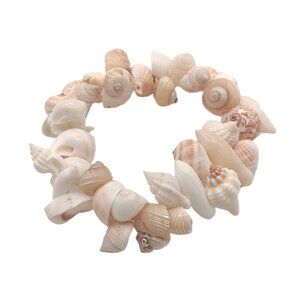 Jumbo Conch Shell Stretch Bracelet 90s Surfer Beach Boho Coastal Hawaii